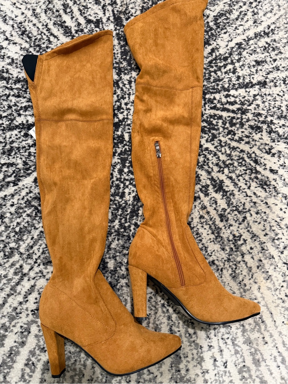 ShoeNTale Tan Suede Over-the-Knee High Heel Boots BNWT